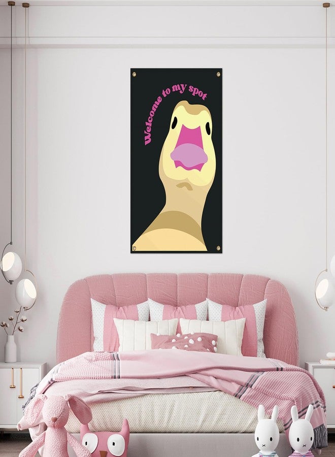 Bensbl Welcome to My Crib Duck Flag Funny Tapestry 35.4x23.6 Inchs for Bedroom and Dorm Room Wall Decor Party Backdrop Flags for Room Dorm Decorations for Guys - Image 2